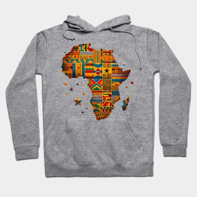 African Map Kente Pattern Hoodie by Graceful Designs